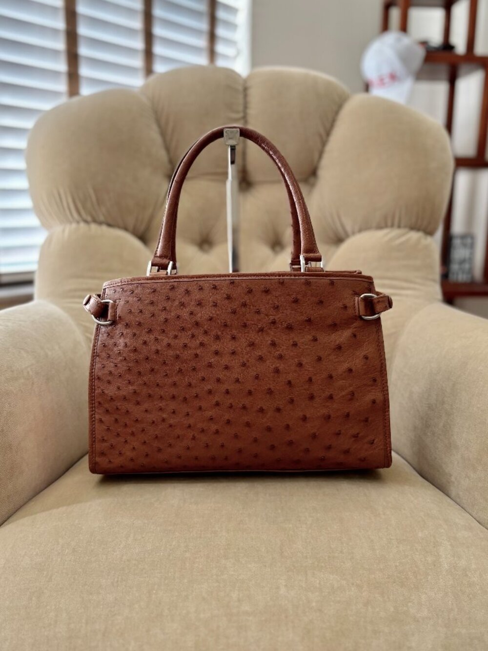 VTG Auth. SUAREZ Italy Genuine Ostrich Satchel Tote Bag... STUNNING! - Picture 2 of 7